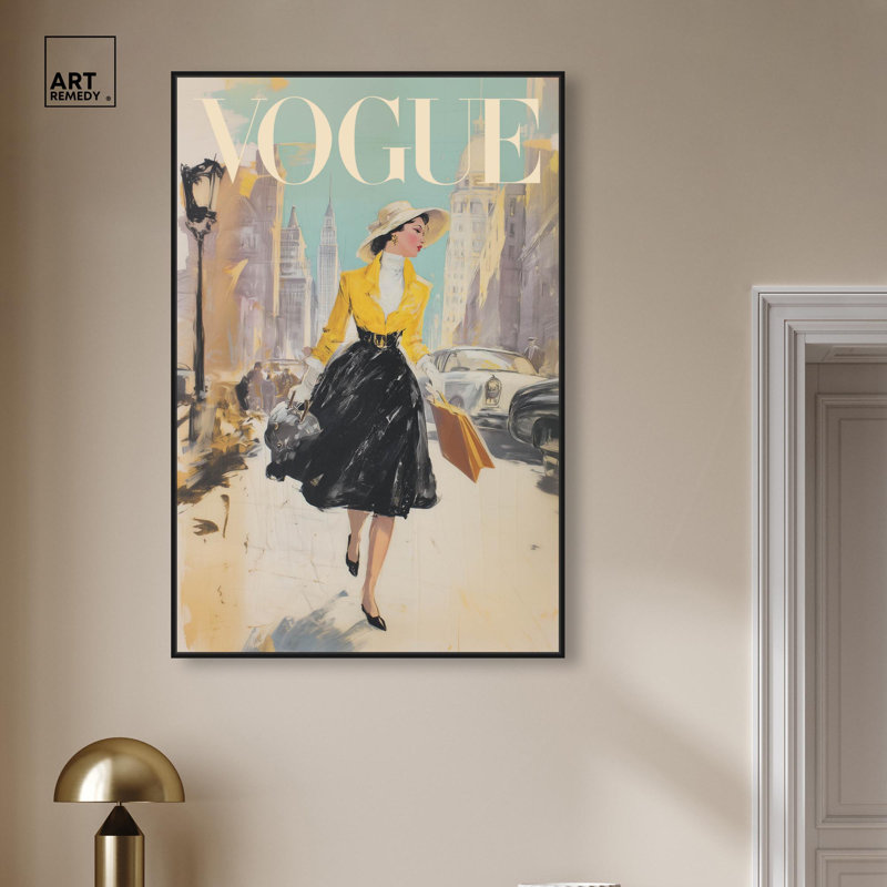 Impression sur toile «New York» par Glam Art Prints, H 16 po x l 11 po, Structure noire