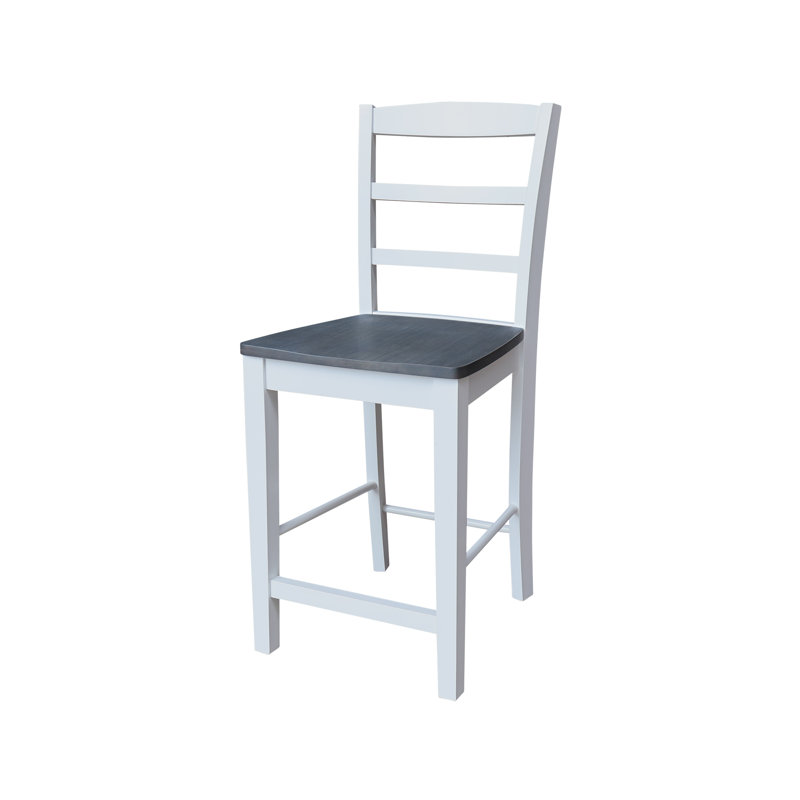 Tabouret de comptoir 24 po Klynn, Gris chiné / cadre blanc
