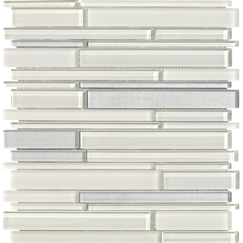 Simply 12" x 13" Glass Linear Wall Tile, Gray