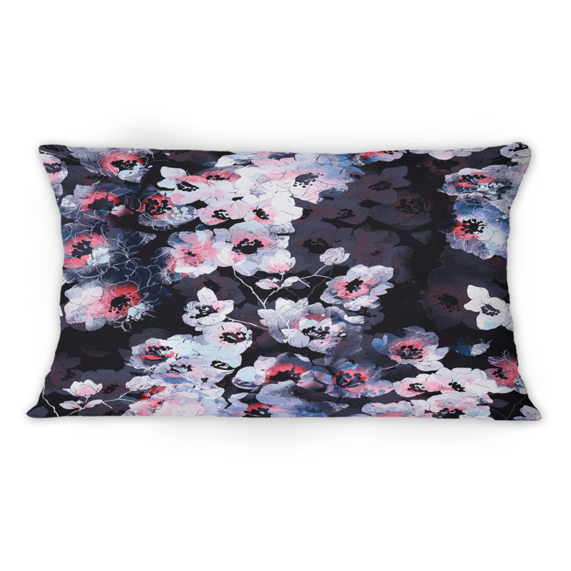 Motif de gravures de fleurs de cerisier délicates - motif de coussin imprimé 1