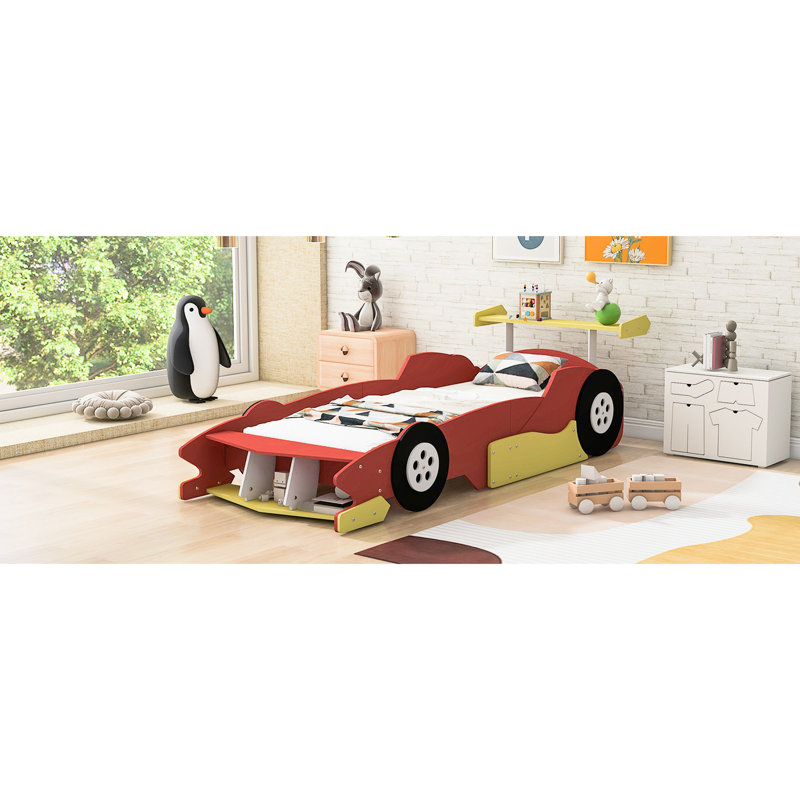 Lit plateforme rouge Red Car, Rouge, Lit simple