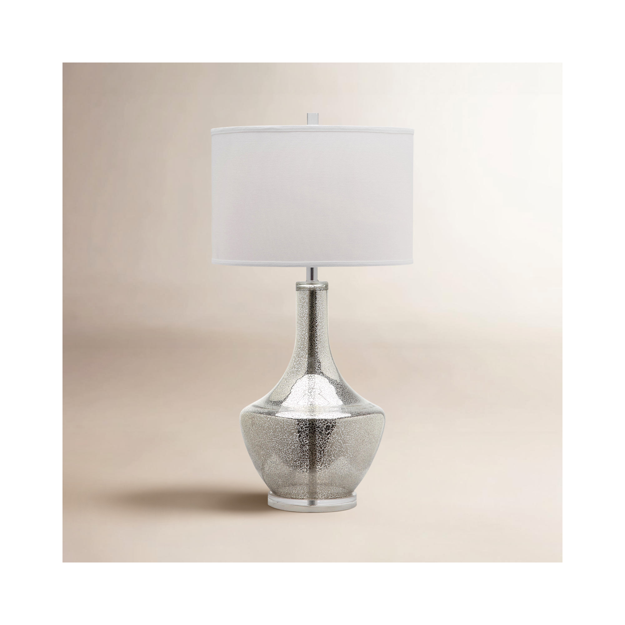 Barrington Glass Table Lamp, Silver