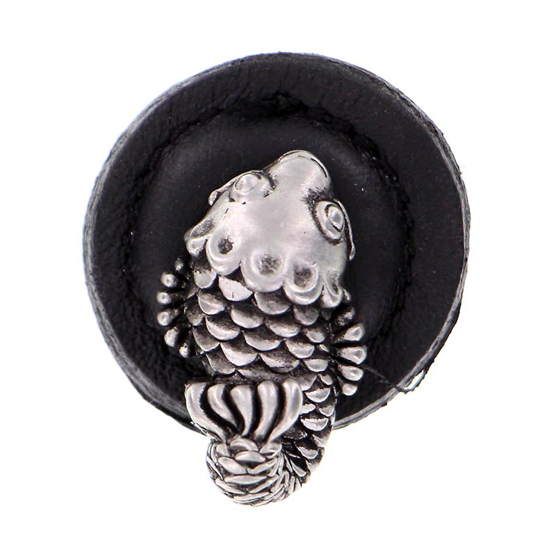 Pollino Mushroom Knob, Black, Antique Nickel