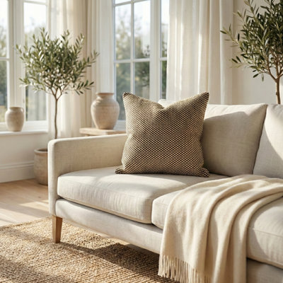 Coussin de patio intérieur en polyester recyclé résistant aux taches et lavable à la machine