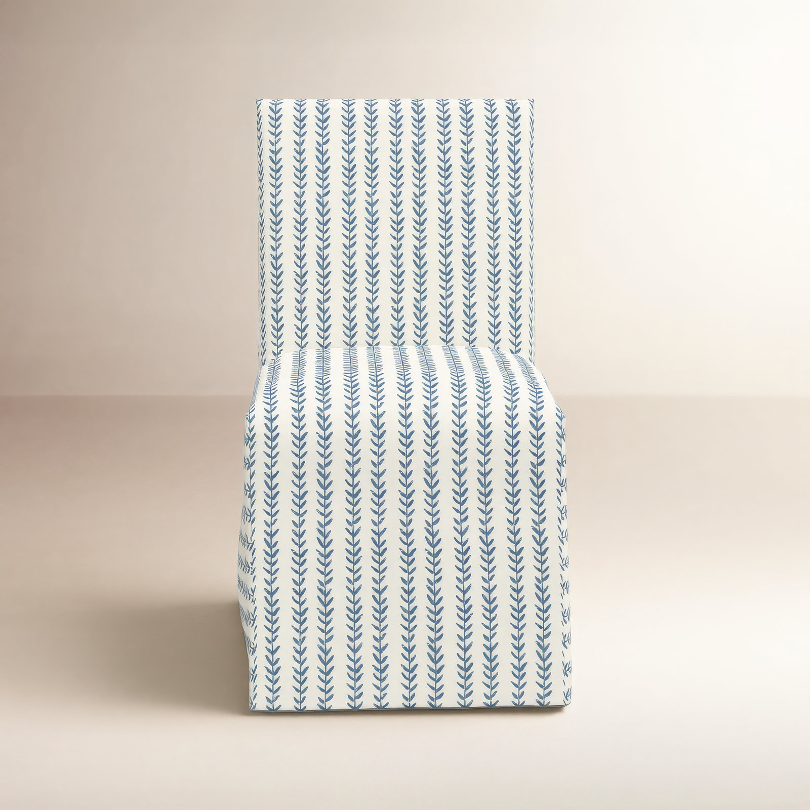 Silvia Parsons Dining Chair, Vine Stripe Dusty Blue