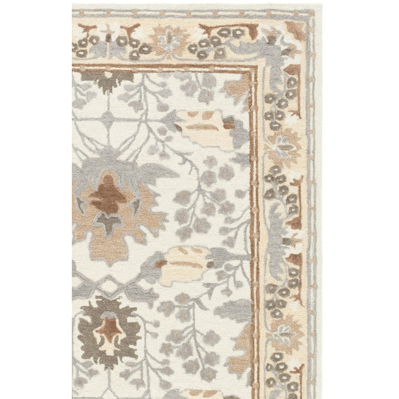 Earthly Treasures Hand Tufted Wool;Cotton;Viscose Floral Indoor Rug, Runner 2'3" x 8'