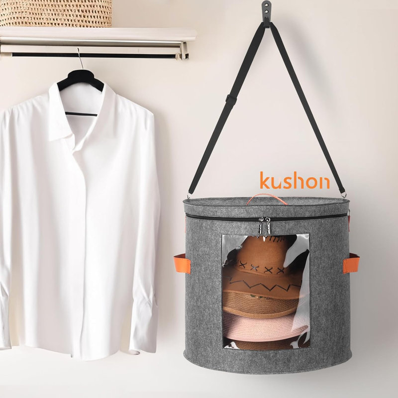 Boîte de rangement pour chapeau surdimensionnée pour femmes et hommes D P 19 po x H 17 po