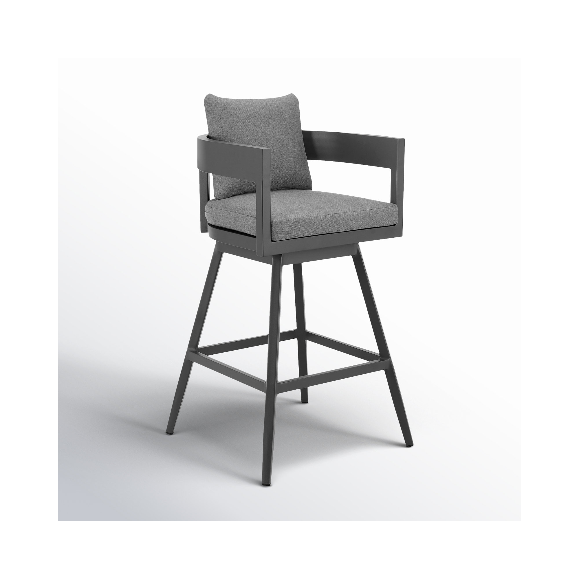 Chalsie Metal Outdoor Stool with Cushion, 26"