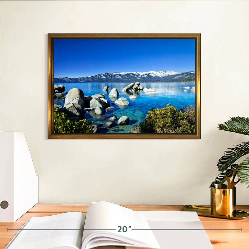Port de sable pittoresque, Cadre flottant doré, 13 po x 9 po