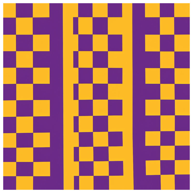 Couvertures mauves à carreaux jaunes, L 60 po x H 80 po