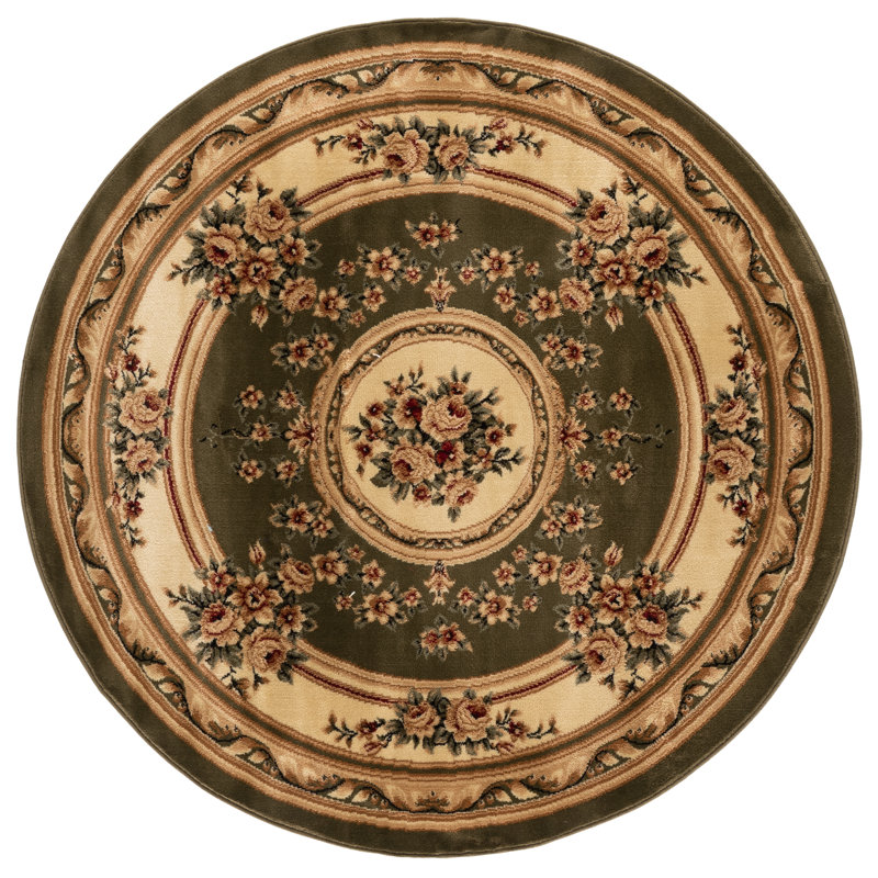 Tapis oriental Frasher Performance, Green/Ivory, Rond 5 pi 3 po