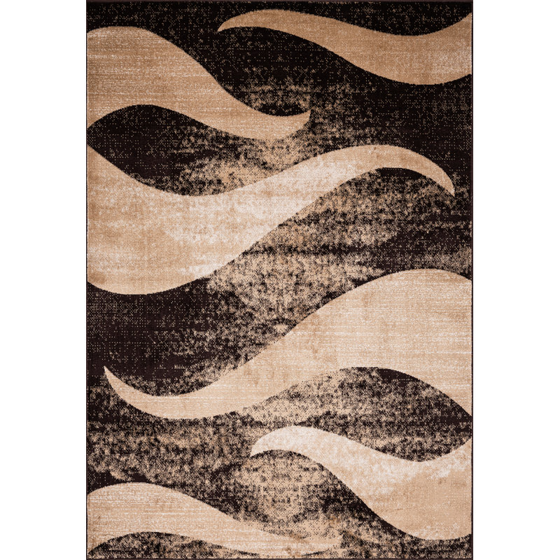Abstract Area Rug, Brown, Rectangle 160 x 230 cm