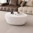 Light Marble Top Goose Eggs Shape White PU Coffee Modern Sofa Table For Living Room Furniture-2101893925