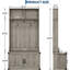 Très grand arbre d'entrée 40 "avec banc et rangement pour chaussures, tablettes réglables et compartiment à bottes, 5 portemanteaux-1099375076
