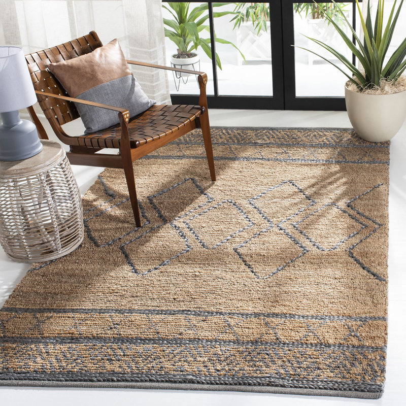 Craddock Hand Woven Jute Southwestern Area Rug, Rectangle 4' x 6'