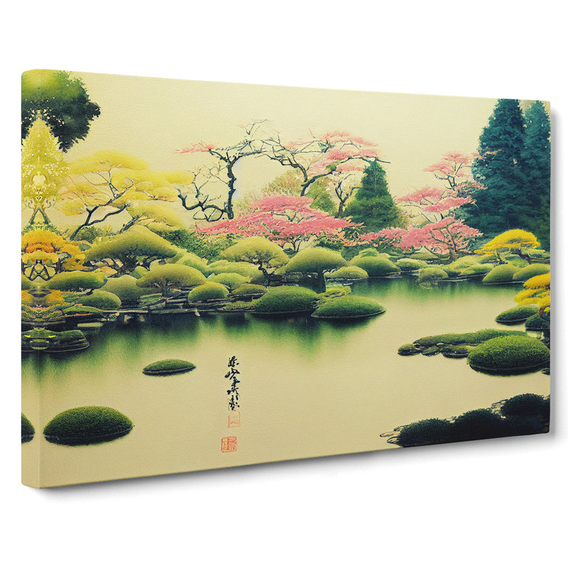 Japanese Garden Pond Vol.6 - Wrapped Canvas, 35cm H x 50cm W x 3cm D