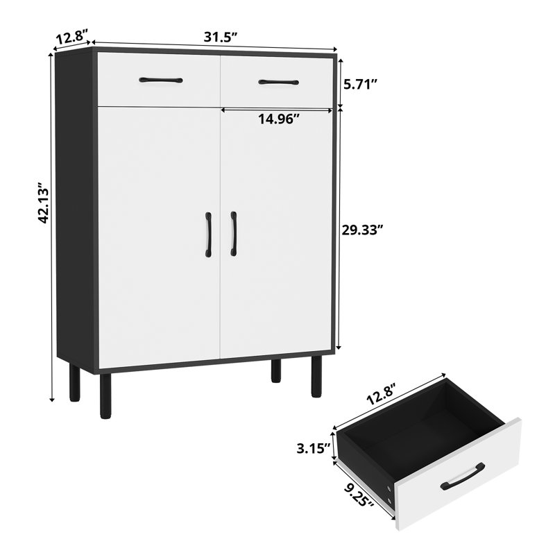 Shoe Storage Cabinet With Two Drawers