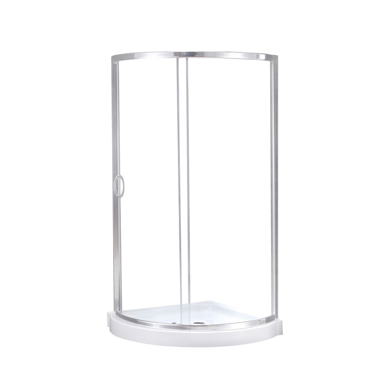 Ensemble de douche ronde encadrée OVE Decors Breeze Premium 35 po avec verre transparent, base au fini chromé