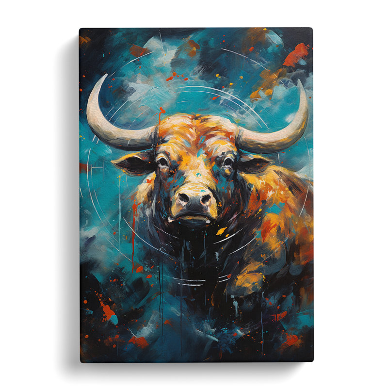 Taurus Zodiac Action No.2 - Wrapped Canvas Print, 50cm H x 35cm W x 3cm D