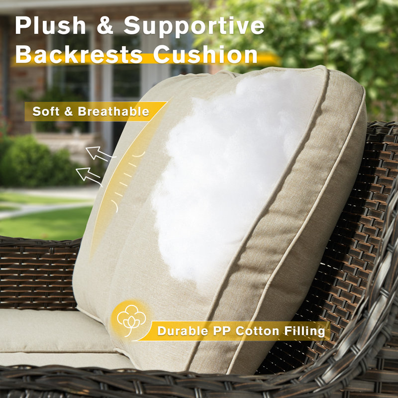 Outdoor 4-Seat Sofa With Coffee Table, Beige