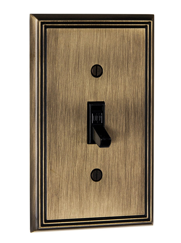 1-Gang Toggle Light Switch Wall Plate, Antique English