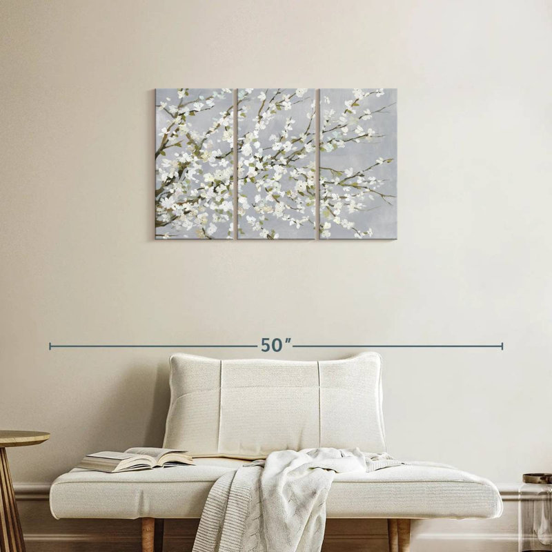 Fleurs blanches Harnek, H 20 po x l 33 po
