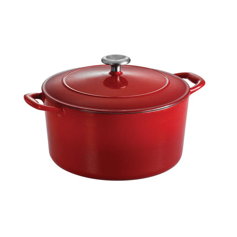 Tramontina Bestow Enameled Cast Iron Round Gourmet Dutch Oven, Gradated Red, 6.5 qt
