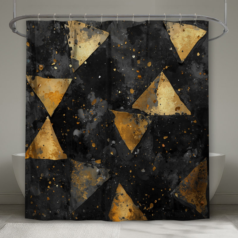 Rideaux de douche triangulaires dorés, 70 po l x 72 po H