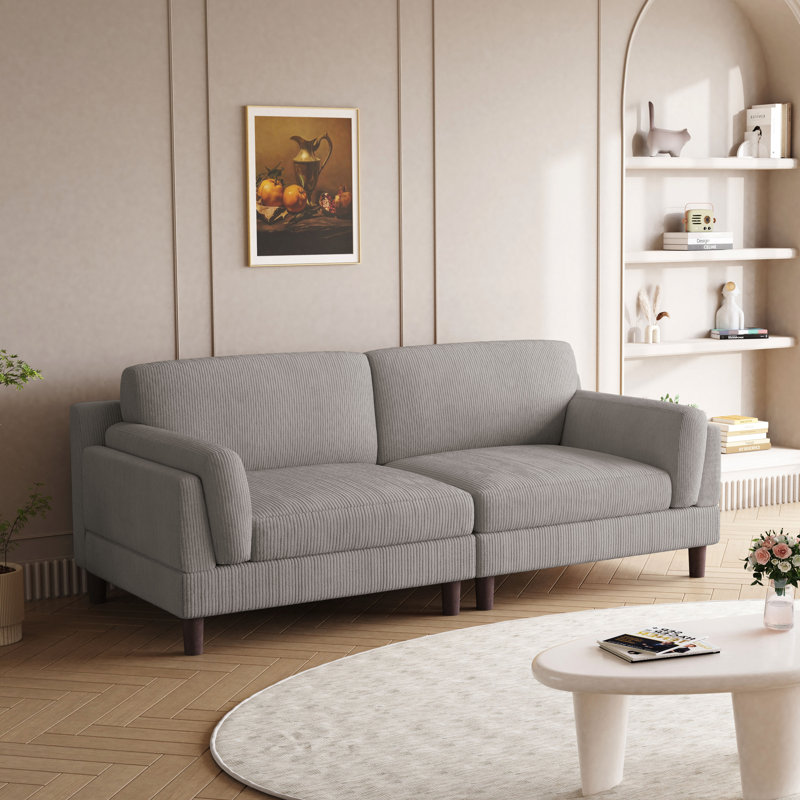 Stoneville 89" Upholstered Sofa, Ginger Corduroy