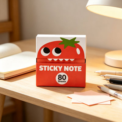 Note Paper Cute Fruit  -Up  Notes Dispenser Pull Out  Note Box With 80 Sheets  Kawaii Desk Stationery For Office School Study