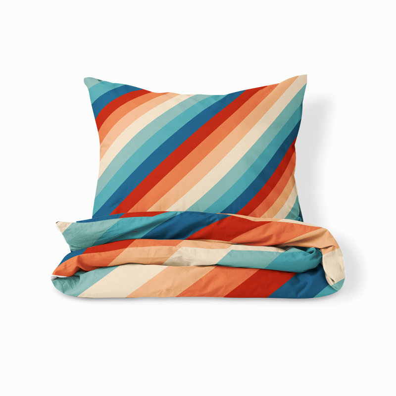 Striped Duvet Cover, Twin Duvet Cover + 1 Queen Sham