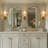 Contemporary Wavy Oval Scalloped Bathroom Vanity Mirror | Stainless Steel Frame-172669903-168201852