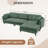 Chenille Upholstered 3-Seater L-Shaped Sofa With Chaise And Wide Back Cushions-1140891068