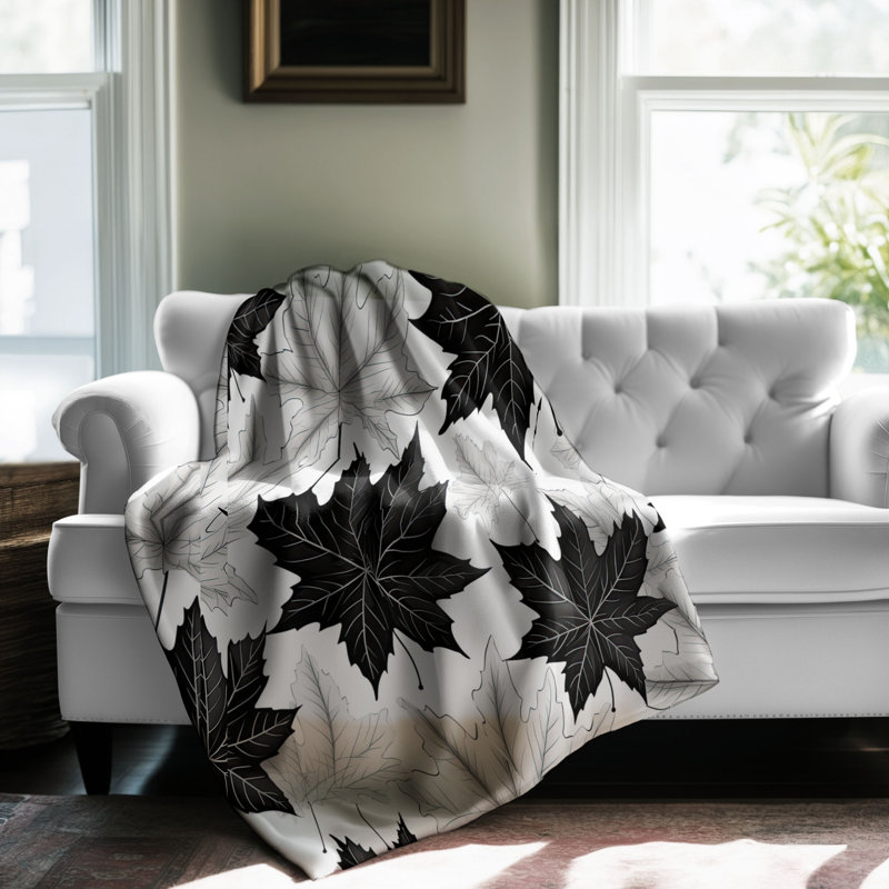 Inked Autumn Beauty - 1 Piece Premium Sherpa Blank Throw Blanket, 60" W x 80" L