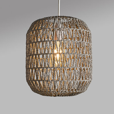 30 cm H Oval Bamboo Pendant Shade ( Spider )