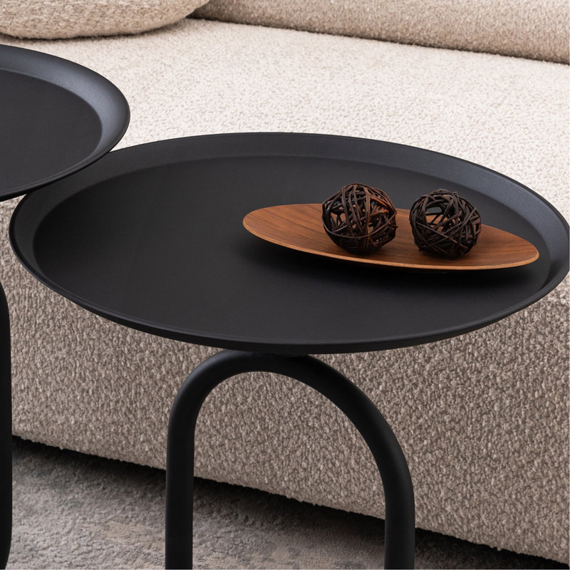 Table basse en métal en forme de lanterne, Noir mat, H 24 po x L 17,7 po x l 17,7 po
