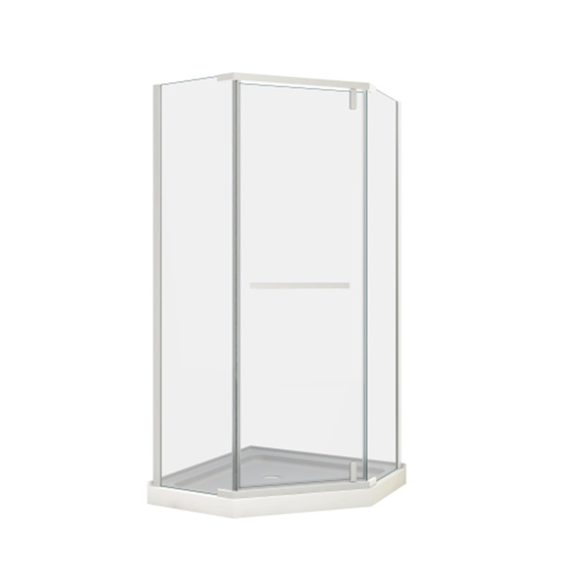 Porte de douche pivotante sans cadre avec verre trempé Neo-Angle, Chrome