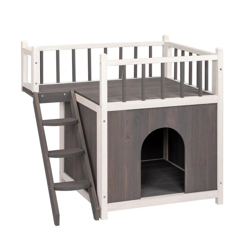 Maison pour chien en bois 2 étages pour l'extérieur et l'intérieur