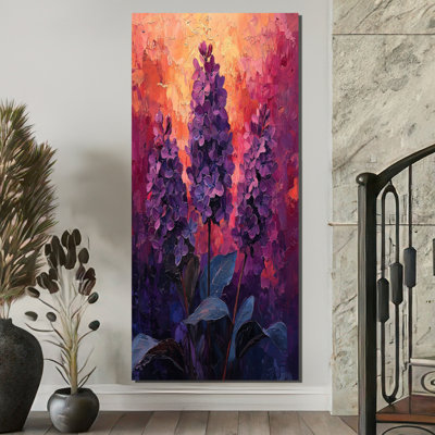Fiery Lilacs In Dark Tones Expressionism I - Lilacs Framed Prints