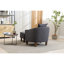 Fauteuil d'appoint avec repose-pieds, fauteuil demi-tonneau club rembourré Mid-Century-303644638