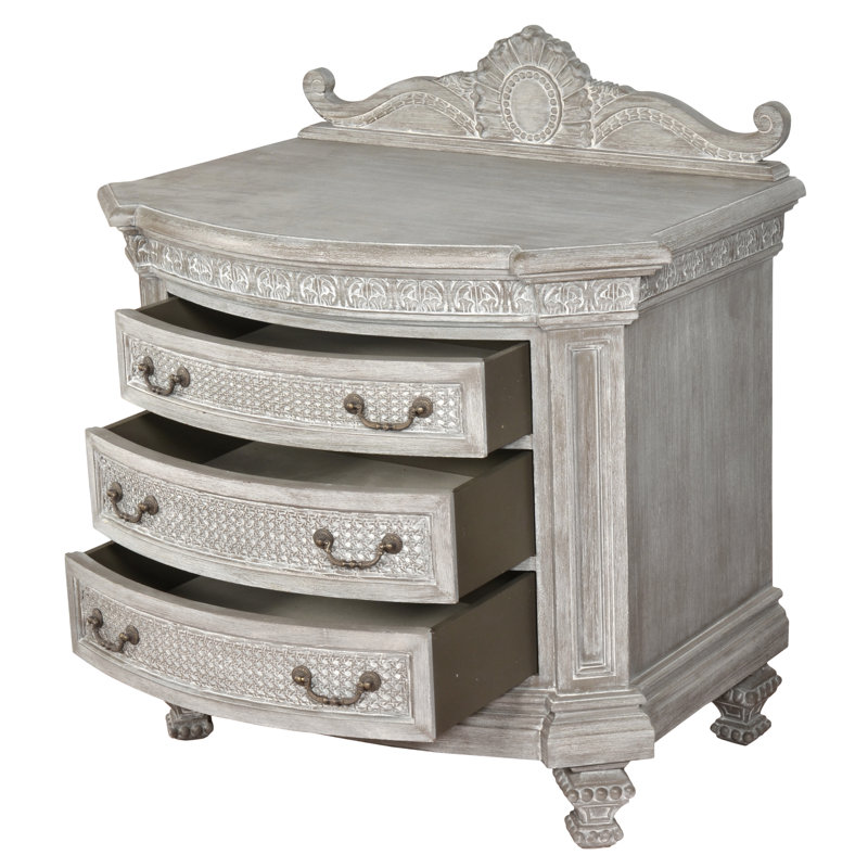 Commode anglaise à 3 tiroirs en gris