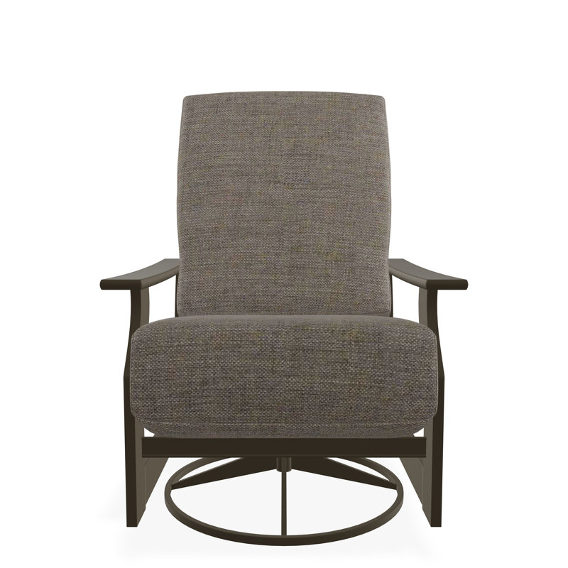 Chaise berçante pivotante en polymère St. Catherine, Tissage uni cendre coulée Sunbrella®, Beachwood