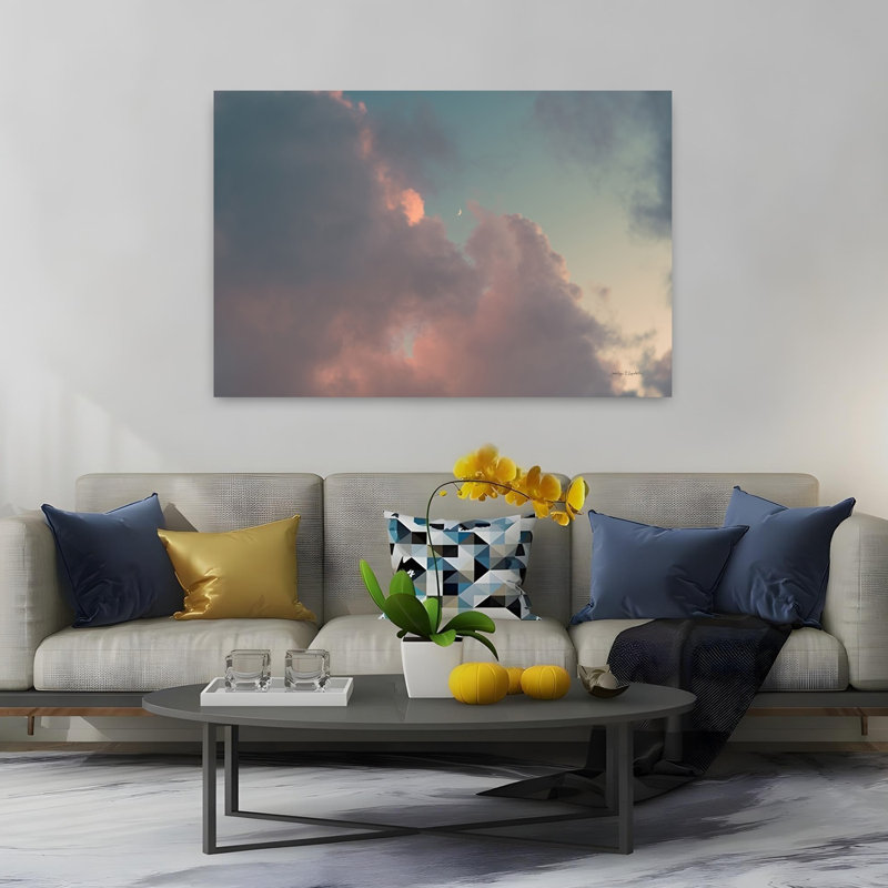 Contemporary Art Abstract Contemporary Landscape Sunset Art by Jocelyn Elizabeth - Wrapped Canvas Print