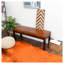 Banc en cuir véritable Austin Mid-Century moderne avec cadre en bois massif brun clair Austin