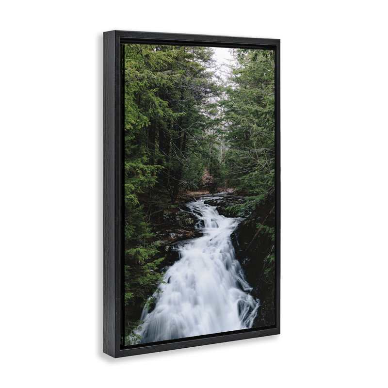 Cadre flottant en cascade Endless Cascade, design par Sean Greenough, Cadre flottant noir de jais, H 25 po x l 17 po