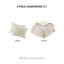 Édredon 3 pièces en coton - Double / Grand motif géométrique 100% beige
