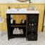 Meuble-lavabo simple autoportant moderne avec lavabo en céramique, tablette réglable et portes à fermeture en douceur-1626853375