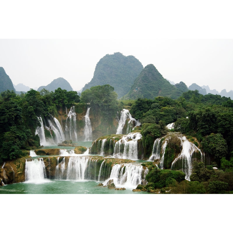 Spectacular Waterfalls In Mountains by Orchidpoet - Wrapped Canvas Print, 51cm H x 76cm W x 3.8cm D