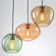 VetroMix  3 - Light Contemporary Vintage Cluster White Pendant Light with Colored Glass Shades