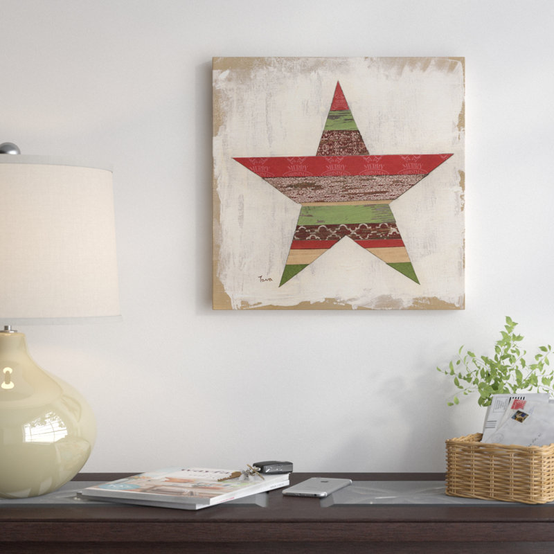 « christmas star », impression sur toile tendue, H 16 po x l 16 po x P 1,5 po